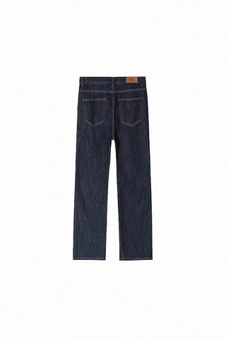 washed retro straight loose jeans