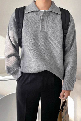 loose lapel long-sleeved sweater