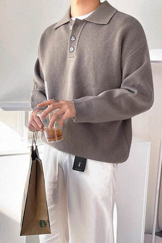 loose lapel long-sleeved sweater