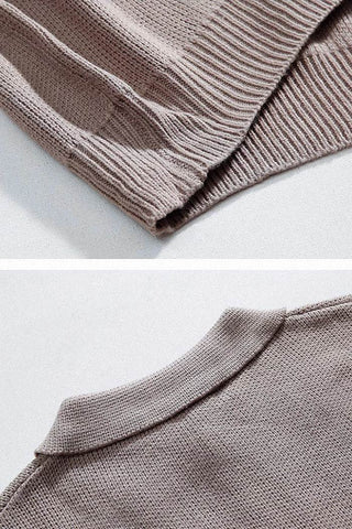 loose lapel long-sleeved sweater