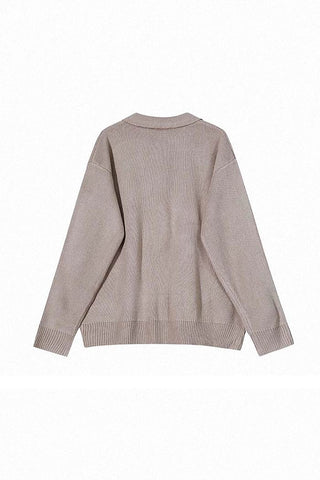 loose lapel long-sleeved sweater