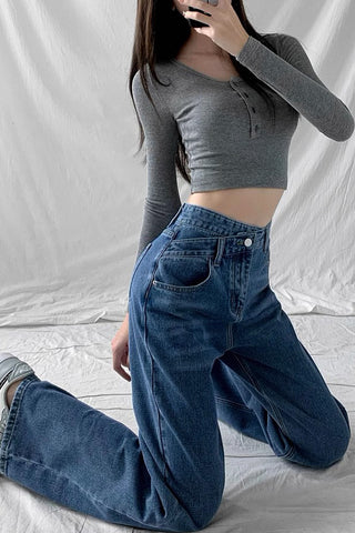 High-Waist Wide-Leg Jeans