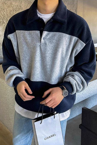 polo collar sweatshirt