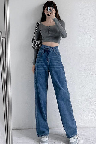 High-Waist Wide-Leg Jeans