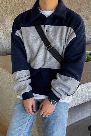 polo collar sweatshirt