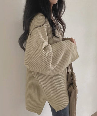 v-neck loose pullover sweater