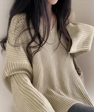 v-neck loose pullover sweater