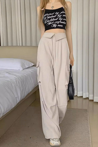 Loose High-Waisted Retro Overalls pants