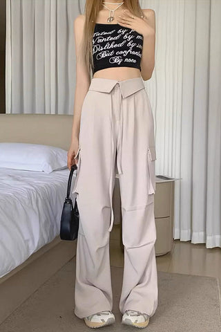 Loose High-Waisted Retro Overalls pants