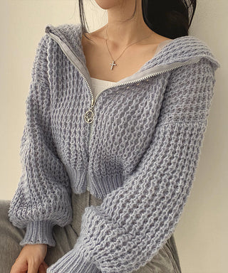 hooded loose thick lapel sweater