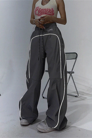 retro wide leg nylon sweatpants