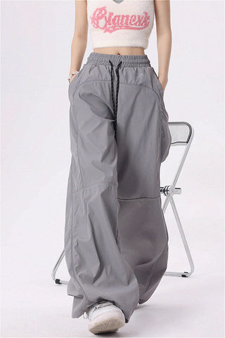 retro wide leg nylon sweatpants