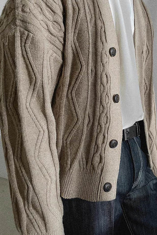 casual v-neck knitted loose cardigan