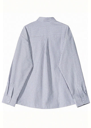 retro loose striped long sleeve shirt