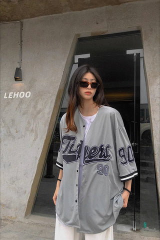 retro loose baseball jersey