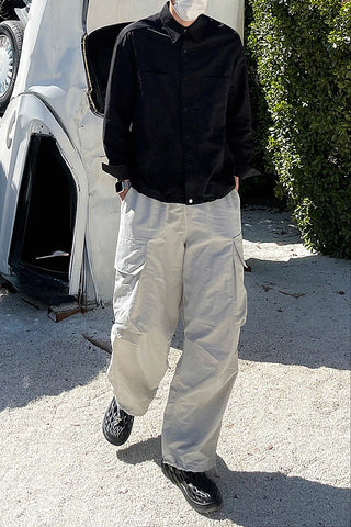 Flap Pocket Drawstring Cargo Pants