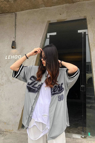 retro loose baseball jersey