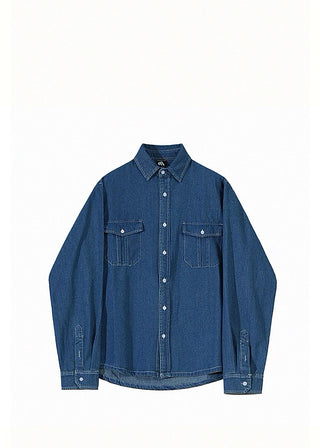 retro denim long-sleeved shirt