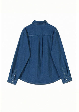 retro denim long-sleeved shirt