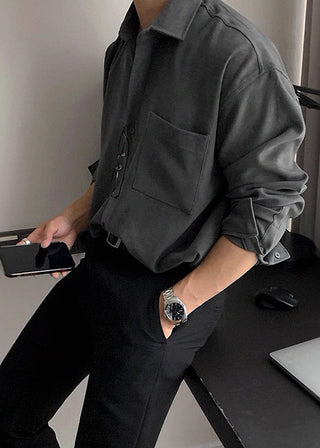 Iron free loose Casual long sleeve shirt