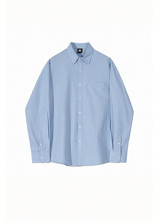 retro linen loose denim shirt