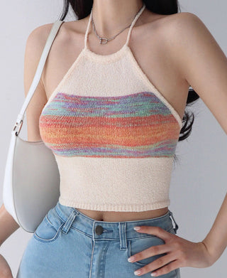 Knitted halter neck vest