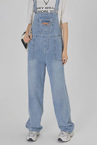 loose overalls wide-leg jeans