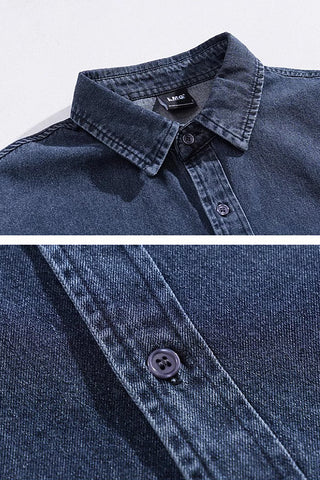 loose long-sleeved denim shirt