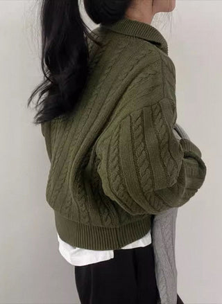 thick knitted retro jacket