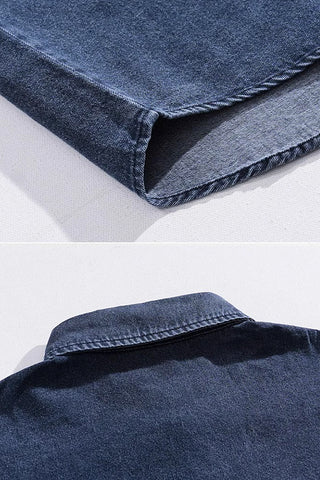 loose long-sleeved denim shirt