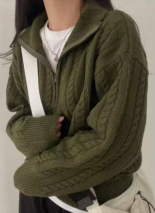 thick knitted retro jacket