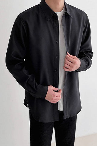 Solid loose Long sleeve shirt