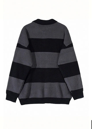 Loose Polo Striped Sweater