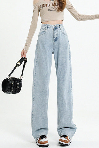 high waist wide-leg jeans