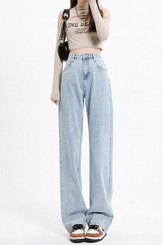 high waist wide-leg jeans