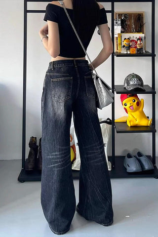 Retro High waist loose jeans