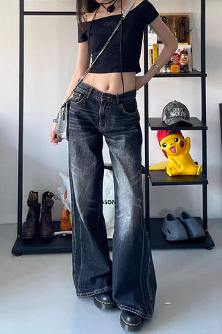 Retro High waist loose jeans