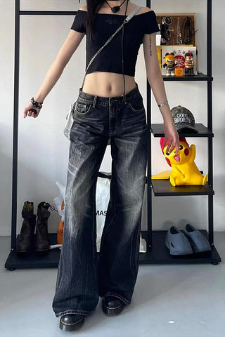 Retro High waist loose jeans