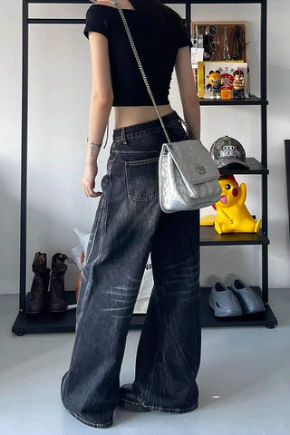 Retro High waist loose jeans