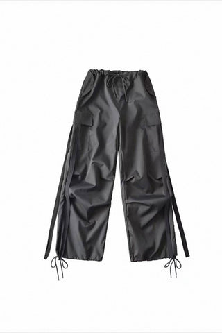 overalls retro loose drawstring cargo pants