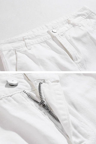 casual straight white jeans