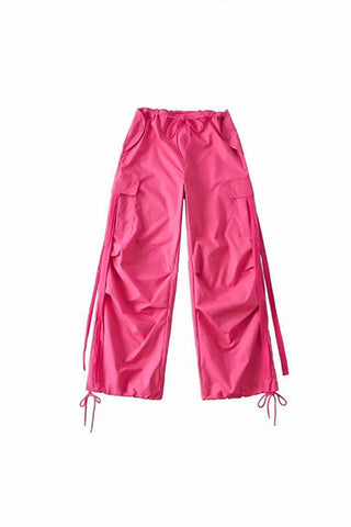 overalls retro loose drawstring cargo pants