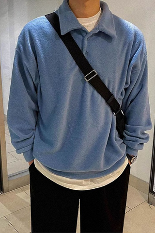 Loose lapel versatile sweatshirt