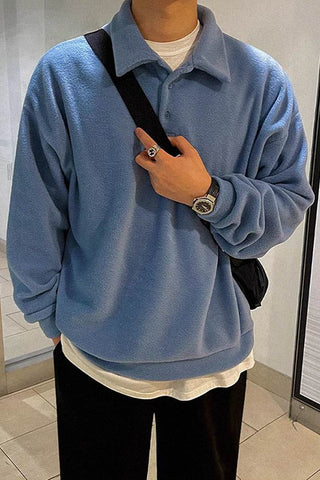 Loose lapel versatile sweatshirt