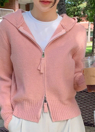 sweater hooded knitted cardigan