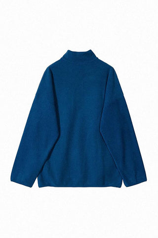 Loose velvet half-zip sweatshirt