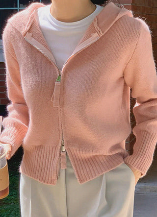 sweater hooded knitted cardigan