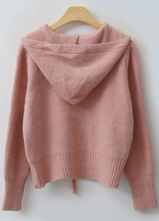 sweater hooded knitted cardigan