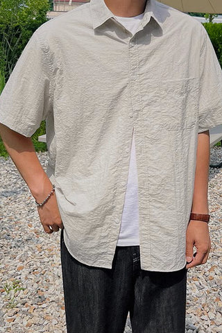 casual loose lapel short-sleeve shirt