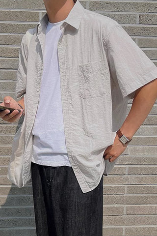 casual loose lapel short-sleeve shirt